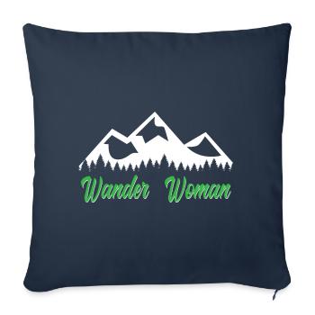 Randonner Woman sort montagne nature hobby randonnée - Housse de coussin décorative 45 x 45 cm - bleu marine - Devant