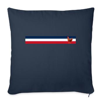 Drapeau français poule - Agriculteur français - Housse de coussin décorative 45 x 45 cm - bleu marine - Devant