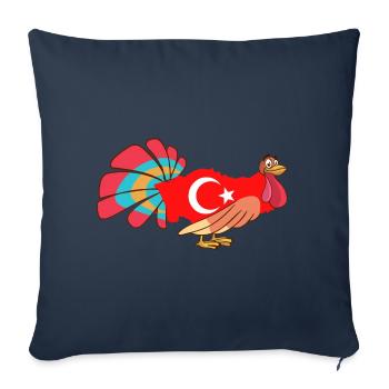 Drôle de Turquie Turquie - Housse de coussin décorative 45 x 45 cm - bleu marine - Devant