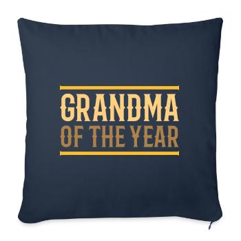 Grand-mère de l’année (lignes) - Housse de coussin décorative 45 x 45 cm - bleu marine - Devant