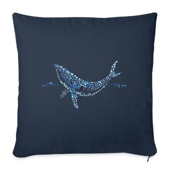 whale drops of watercolor - Sofa pillowcase 17,3'' x 17,3'' (45 x 45 cm) - navy - Front
