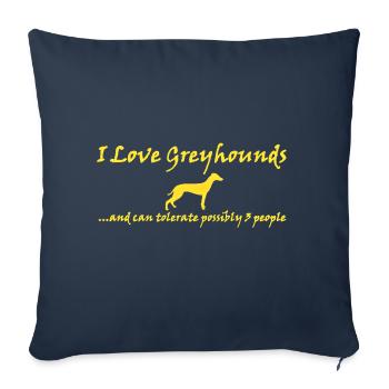 Greyhound Love - Tolerate - Sofa pillowcase 17,3'' x 17,3'' (45 x 45 cm) - navy - Front