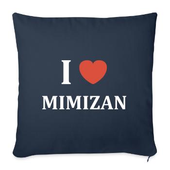 i love Mimizan - Housse de coussin décorative 45 x 45 cm - bleu marine - Devant