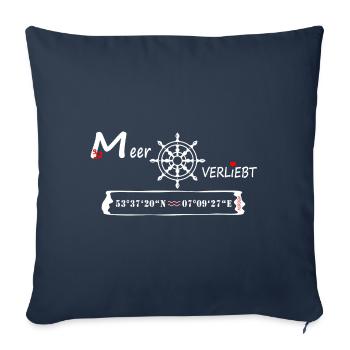 Norden - MeerVERLIEBT - (Koordinaten und Ortsname) - Sofakissenbezug 45 x 45 cm - Navy - Vorne