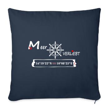 Kiel - MeerVERLIEBT - (Koordinaten und Ortsname) - Sofakissenbezug 45 x 45 cm - Navy - Vorne
