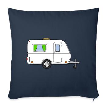 Caravan White (version moderne) - Housse de coussin décorative 45 x 45 cm - bleu marine - Devant