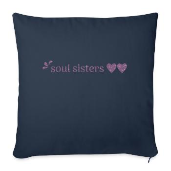 Amis - Âmes Sœurs - Housse de coussin décorative 45 x 45 cm - bleu marine - Devant
