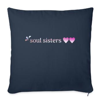 Meilleures amies - Amis - Housse de coussin décorative 45 x 45 cm - bleu marine - Devant