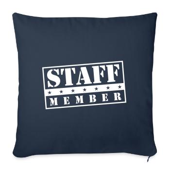 timbre de membre du personnel - Housse de coussin décorative 45 x 45 cm - bleu marine - Devant