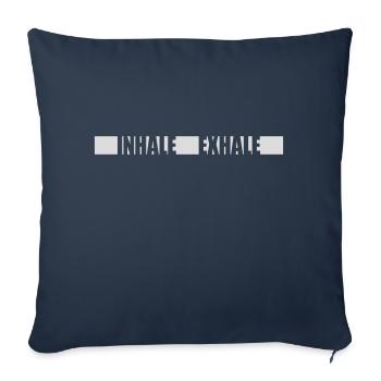 Inspirez expirez Yoga citation - Housse de coussin décorative 45 x 45 cm - bleu marine - Devant