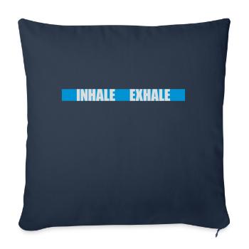 Inspirez expirez Yoga citation - Housse de coussin décorative 45 x 45 cm - bleu marine - Devant