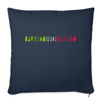 planet over profit quote - Sofa pillowcase 17,3'' x 17,3'' (45 x 45 cm) - navy - Front