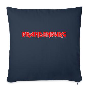 Modisches Heimat BRANDENBURG Metal-Design - Sofakissenbezug 45 x 45 cm - Navy - Vorne