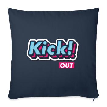 Pop-Art Comic Retro Vintage Text "Kick Out" - Sofakissenbezug 45 x 45 cm - Navy - Vorne