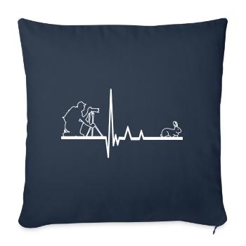 Fotograf EKG Herzschlag Hase Landschaft Fotografie - Sofakissenbezug 45 x 45 cm - Navy - Vorne