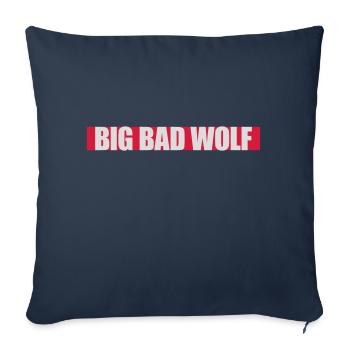 Citation du Grand Méchant Loup - Housse de coussin décorative 45 x 45 cm - bleu marine - Devant