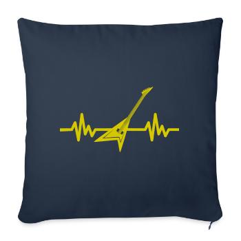 Herzschlag Gitarre - Rock 'n' Roll Punk Band Metal - Sofakissenbezug 45 x 45 cm - Navy - Vorne