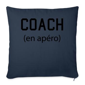 coach en apéro - Housse de coussin décorative 45 x 45 cm - bleu marine - Devant