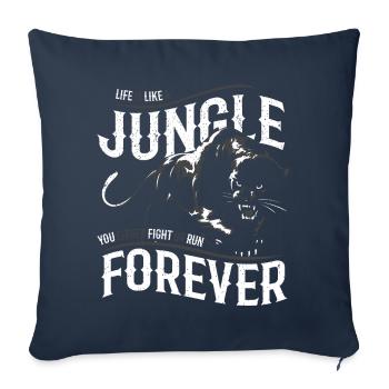 idée cadeau panthère noire chat sauvage félins - Housse de coussin décorative 45 x 45 cm - bleu marine - Devant