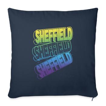 Sheffield England UK City Font Skyline Home - Sofa pillowcase 17,3'' x 17,3'' (45 x 45 cm) - navy - Front