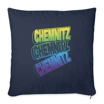 Chemnitz Allemagne City Font Skyline Accueil - Housse de coussin décorative 45 x 45 cm - bleu marine - Devant