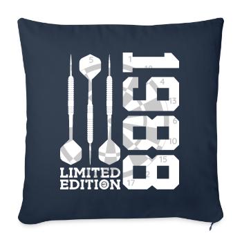 ÉDITION LIMITÉE 1988 FLÉCHETTES 38E ANNIVERSAIRE - Housse de coussin décorative 45 x 45 cm - bleu marine - Devant