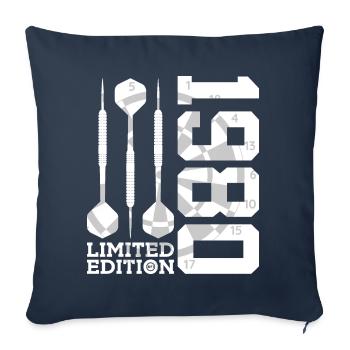 LIMITED EDITION 1980 DARTS 46TH BIRTHDAY - Sofa pillowcase 17,3'' x 17,3'' (45 x 45 cm) - navy - Front