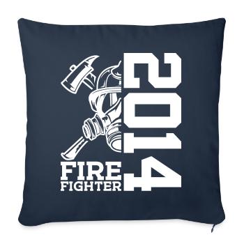 POMPIERS DU SERVICE DE POMPIERS 12E ANNIVERSAIRE 2014 - Housse de coussin décorative 45 x 45 cm - bleu marine - Devant