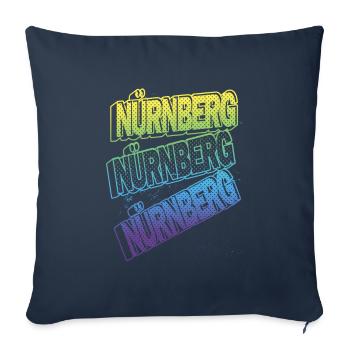 Nuremberg Allemagne City Font Skyline Accueil - Housse de coussin décorative 45 x 45 cm - bleu marine - Devant
