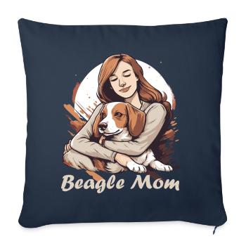 Beagle Mama - Hunde Liebhaberinnen Geschenkidee - Sofakissenbezug 45 x 45 cm - Navy - Vorne