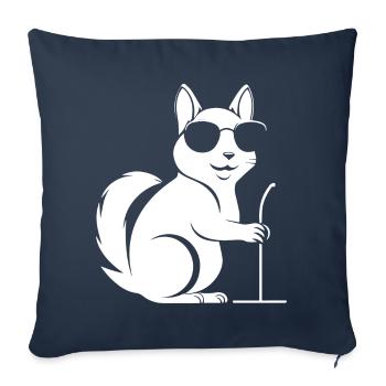 Funny Squirrel Wearing Sunglasses Squirrels - Sofa pillowcase 17,3'' x 17,3'' (45 x 45 cm) - navy - Front