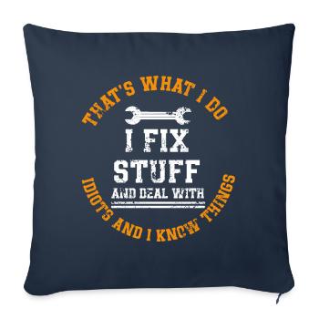 Car mechanic mechatronics technician screwdriver sayings - Sofa pillowcase 17,3'' x 17,3'' (45 x 45 cm) - navy - Front