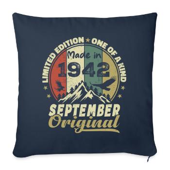 1942 - Les légendes sont nées en septembre 1942 - Housse de coussin décorative 45 x 45 cm - bleu marine - Devant