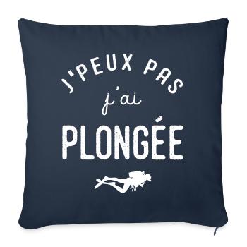 Plongée Je peux pas j ai plongée sous marine - Housse de coussin décorative 45 x 45 cm - bleu marine - Devant