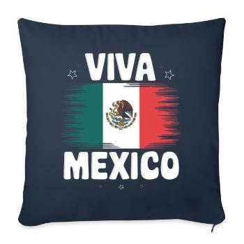 Mexique Mexique Mexicain Espagnol - Housse de coussin décorative 45 x 45 cm - bleu marine - Devant