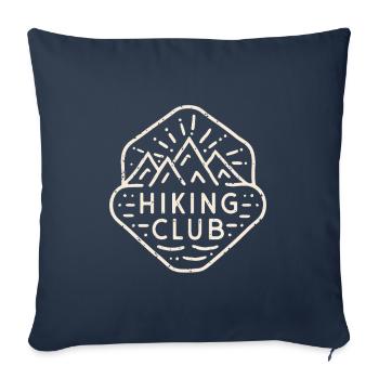 Randonée groupe de randonneurs club randonneuse - Housse de coussin décorative 45 x 45 cm - bleu marine - Devant