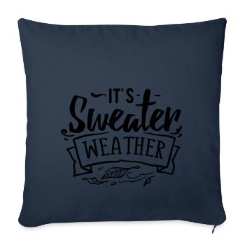 C'est le temps du chandail - Housse de coussin décorative 45 x 45 cm - bleu marine - Devant