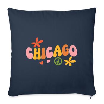 Chicago 70s Hippie - Sofa pillowcase 17,3'' x 17,3'' (45 x 45 cm) - navy - Front