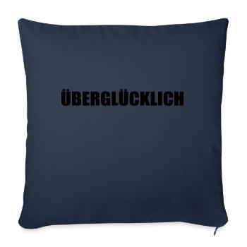 ÜBERGLÜCKLICH - Sofakissenbezug 45 x 45 cm - Navy - Vorne
