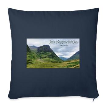 Wherever I wander wherever I rove - Highlands - Sofa pillowcase 17,3'' x 17,3'' (45 x 45 cm) - navy - Front