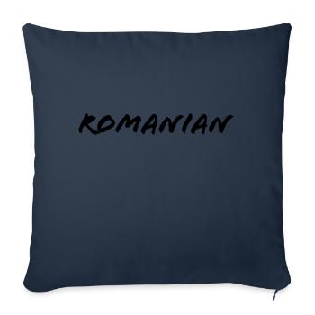 Roumain - Housse de coussin décorative 45 x 45 cm - bleu marine - Devant