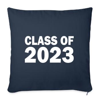Class of 2023 - Housse de coussin décorative 45 x 45 cm - bleu marine - Devant
