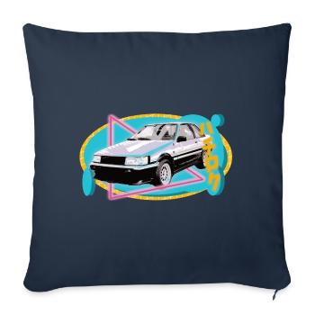 Hachiriku – AE86 Japanese vehicle in 80s style - Sofa pillowcase 17,3'' x 17,3'' (45 x 45 cm) - navy - Front