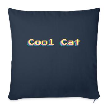 Cool Cat 90s Design Colorful 3D Pixel Art - Sofa pillowcase 17,3'' x 17,3'' (45 x 45 cm) - navy - Front