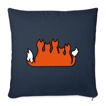 Fuchsfamilie fox family famille de renard - Sofakissenbezug 45 x 45 cm - Navy - Vorne