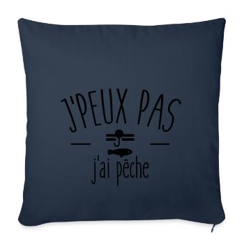 Je peux pas j ai pêche - Housse de coussin décorative 45 x 45 cm - bleu marine - Devant