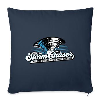Les couleurs peuvent être modifiées | Storm Hunter Tornades Météo - Housse de coussin décorative 45 x 45 cm - bleu marine - Devant