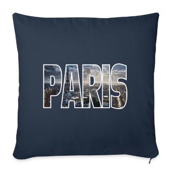 Paris - Housse de coussin décorative 45 x 45 cm - bleu marine - Devant