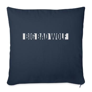Citation du Grand Méchant Loup - Housse de coussin décorative 45 x 45 cm - bleu marine - Devant