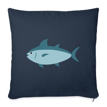 Thon - Housse de coussin décorative 45 x 45 cm - bleu marine - Devant